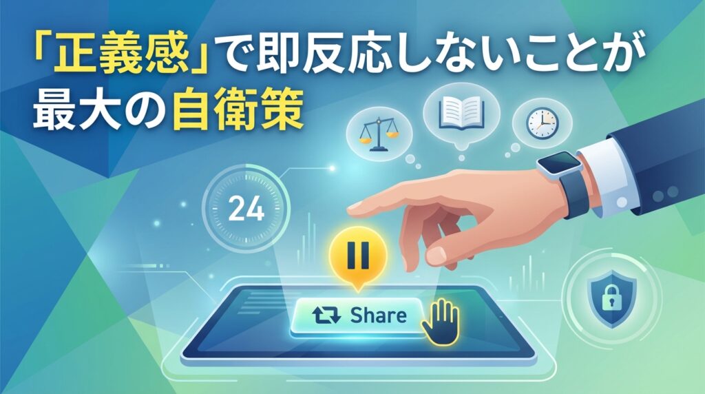 【行動ルール】「正義感」で即反応しないことが最大の自衛策